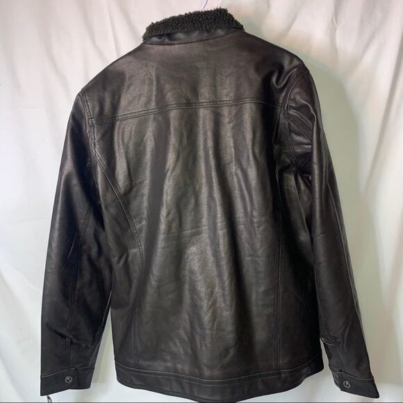 Men’s Leather coat/jacket XRAY JEANS brand TRUCKER JACKET WITH FAUX FUR collar - Picture 4 of 14